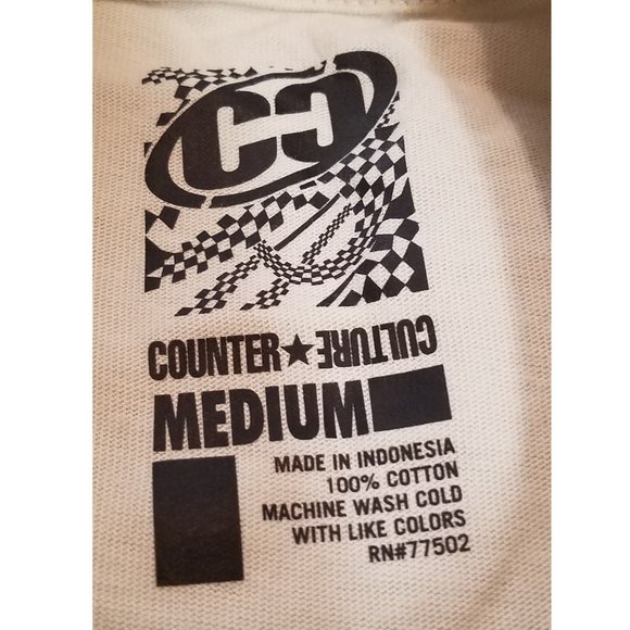 Counter Culture Vintage Skateboarding T-Shirt Men's Medium | Beige Green CC Logo - Picture 4 of 8